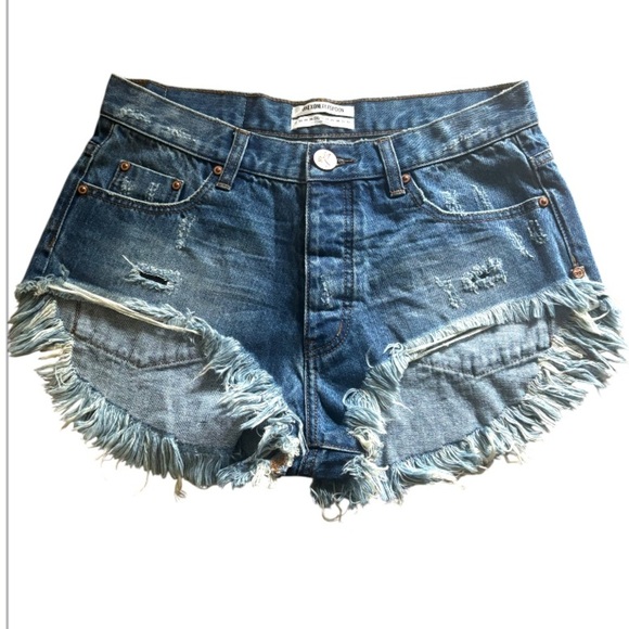 One Teaspoon Pacifica Rollers Jean shorts NWOT - Picture 1 of 2